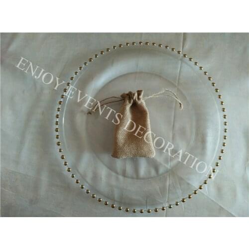 300pcs YHA#103 elegent burlap favourite bag 8cm*12cm with lace decor for any events