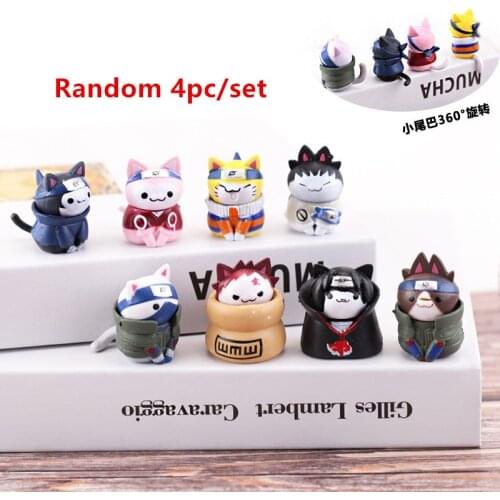 4PCS/Set Anime Naruto Figures Kawaii Toys Mini Q Version Doll Modle Action Model Figure Cartoon Kids Gift Toys