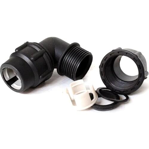 5pcs 20mm Black PE Pipe Elbow Home Garden Irrigation Water Pipe Fast Connector Camlock Water Supply Tube Fittings