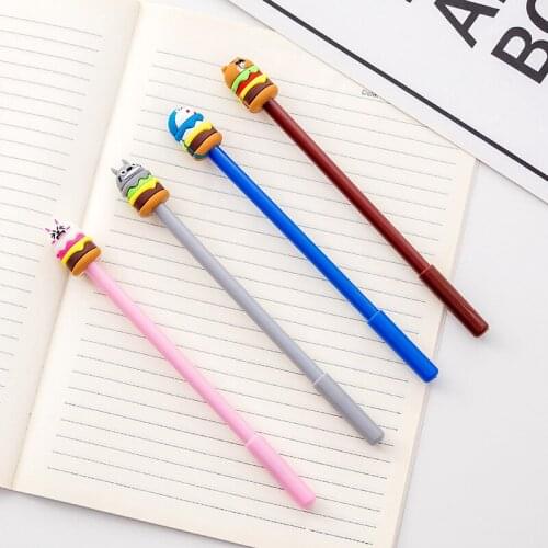 50pcs Creative cute cartoon cake neutral pen black 0.5 signature pen office stationery student prize pen wholesale