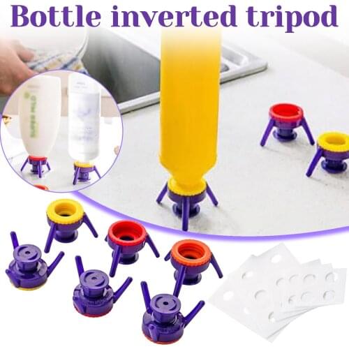 6Pcs Bottle Cap Stand Kit Plastic Bottle Opener Holder Shampoo Bracket Leakproof Cover Flip-it Inverted Caps Storage Bathroom