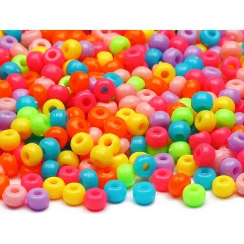 Acrylic Oval Spacer Bead Big Large Hole Round Beads For DIY Jewelry Making Accessories Colors Fashion Bracelet Necklace Supplier