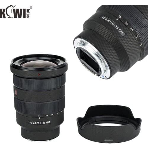 Anti-Slide Camera Lens and Lens Hood Cover Sticker For Sony FE 16-35mm f/2.8 GM Lens (SEL1635GM) Skin Protector Matrix Black