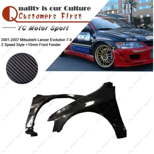 Car Accessories Carbon Fiber Z Speed Style +10mm Front Fender Fit For 2001-2007 Evolution 7-9 EVO 7 8 9 Front Fender Cover
