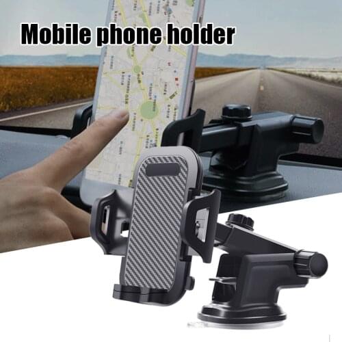 Car Multi-Function Mobile Phone Holder Air Outlet Navigation Bracket Car Carbon Fiber Pattern Telescopic Arm Holder NK-Shopping