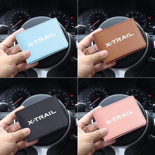 PU Leather Card Business Card Holder Men/Women Credit Driving Card Bag ID Passport Wallet for Nissan X-trail Car Styling