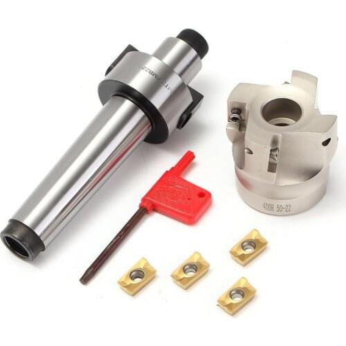 MT3 FMB22 M12 Tool Holder Shank 50mm with Drawbar Face Endmill CNC Milling Cutter w/ 4pcs APMT1604 Carbide Inserts