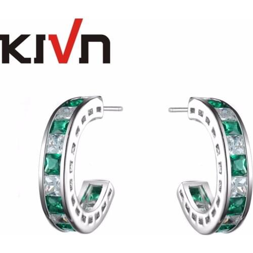 KIVN Womens Girls Fashion Jewelry Luxury Blue CZ Cubic Zirconia Wedding Bridal Earrings Birthday Gifts 6pcs Lot Wholesale