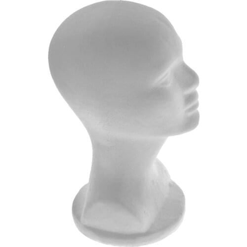 Male Styrofoam Mannequin Head Cosmetics Model Head Wig Display Foam Mannequin Glasses Hats Hairpiece Stand, Premium