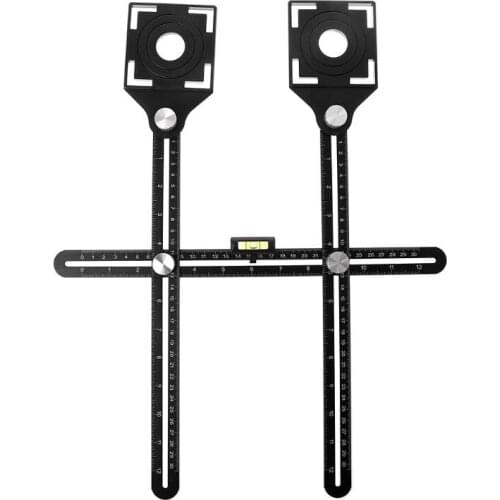 Aluminum Alloy Multi Angle Measuring Six-Fold Ruler Positional Locator Universal Trepanning Lineation Tile Glass Punching Tool