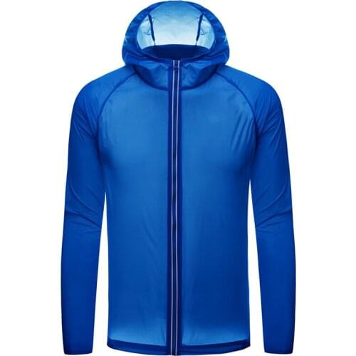 Men Thin Quick-drying jacket Long Sleeve Thin More Color Sport Outside Coat Zipper With Hat