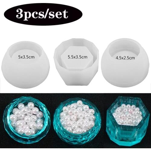 Diy Succulent Flower Pot Silicone Mould Set for Making Uv Epoxy Concrete Plaster Resin Molds Crafts Home Gardening Decoration