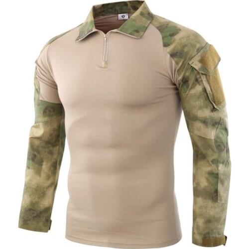 Field Combat Training Camo Long Sleeve Tactical Shirt Army Fans Shoot Train Camping Breathable Wearproof Military Uniform Tops