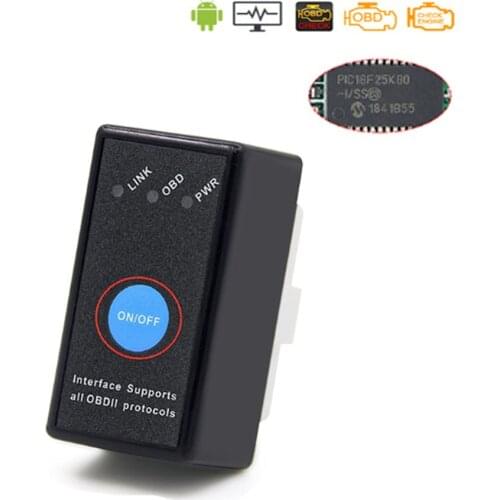ELM 327 V1.5 PIC18F25K80 obd2 Scanner ELM327 V1.5 for Android/iOS OBD 2 Car Diagnostic Auto Tool OBD Bluetooth 4.0-compatible