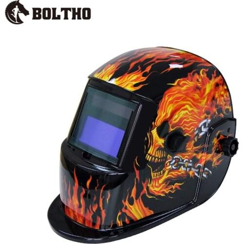 BOLTHO Solar Powered Welding Helmet Auto Darkening Hood with Adjustable Shade Range 4/9-13 for Mig Tig Arc Welder Mask