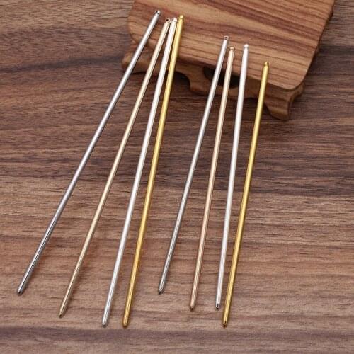 50pcs 125mm 150mm Metal Hair Stick Base Setting 4 Colors Plated Hairpins DIY Hair Accessories For Jewelry Making