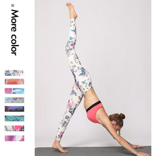 Women Summer Leggings High-waisted Print Yoga Pants Training And Exercise Cardio Sport Butt Lift Leggings Cropped Trousers
