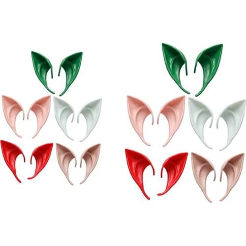 1Pair Elf Ears Halloween False Ears Cosplay Props Latex Soft Pointed Mysterious Fairy Ear Party Supplies