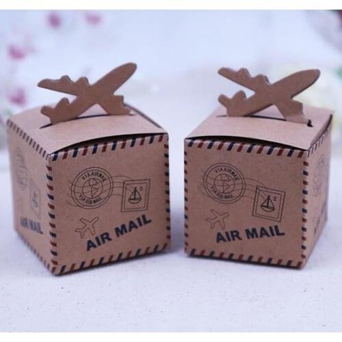 12pcs/lot European Vintage Airplane Candy Box Bridal Wedding Casamento Candy Packaging Box Candy Boxes wedding gifts for guests