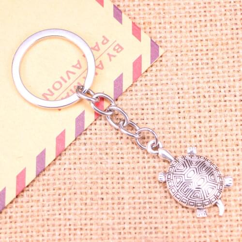 20pcs New Fashion Keychain 34x28mm tortoise turtle sea Pendants DIY Men Jewelry Car Key Chain Ring Holder Souvenir For Gift