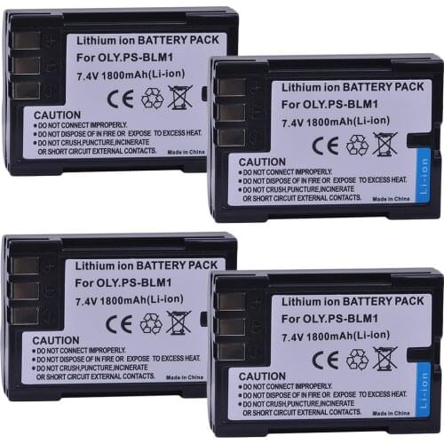 4Pcs PS-BLM-1 BLM1 PS BLM1 Li-ion Battery for Olympus EVOLT E-300 E-330 E-500 E-510 C-5060 C-7070 C-8080 E-1 E-3 E-30 E-520