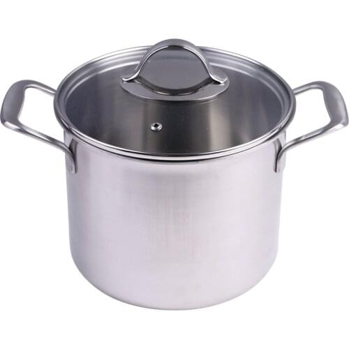 5L stainless steel #304 Pot Stew pot 3-PLY Thickened Deep Casserole Kitchen Cooker Glass Cover Kitchen Pot