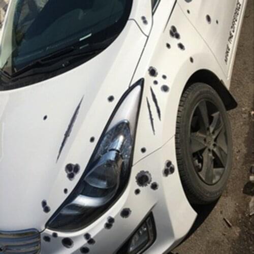 Car Sticker Cracking Simulation Bullet Hole Scratch Car Sticker Waterproof Stickers For Wall On The Funny Hot Sale