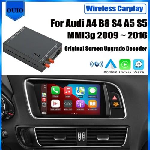 Wireless carplay Android AUTO interface For Audi A4 B8 MMI3g RMC 2009 ~ 2016/ Original Car Screen / Rear camera Adapter Carlief