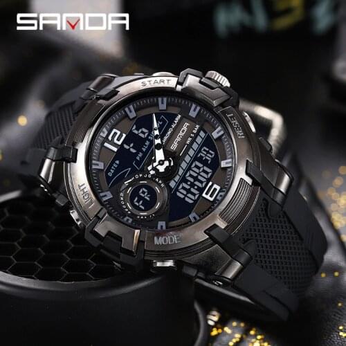 Top Digital Watch Men Sport Watches Electronic LED Male Wrist Watch For Men Clock Outdoor Waterproof Wristwatch SANDA Brand Hour
