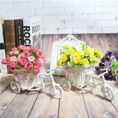 Decorative Flower Pots Nordic Bicycle Plant Pots Tricycle Planter Rattan Flower Basket Container Weddding Home Decorations