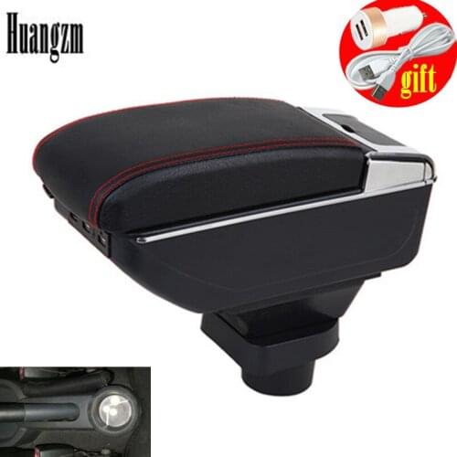 For Mitsubishi Colt Armrest box central Store content box with cup holder ashtray with USB interface