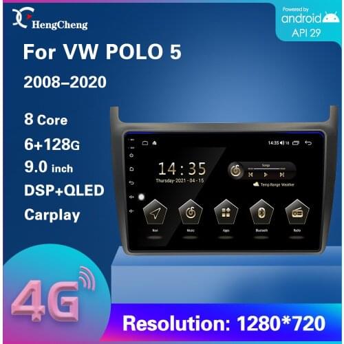 For Volkswagen Polo 5 2008-2020 model car smart multimedia video player GPS navigation radio Android 10 4G full Netcom