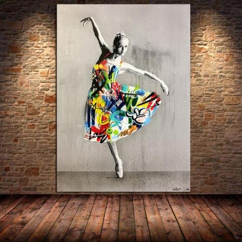 Graffiti Art Dancing Women Canvas Painting Posters and Prints Wall Art Pictures for Living Room Home Decoration Cuadros Unframed