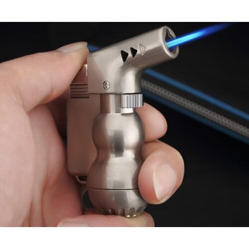 Gourd Elbow Creative Point Cigar Lighter Straight Into The Windproof Spray Torch High Temperature Resistant Metal Portable