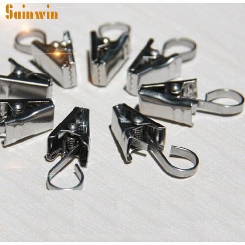 Sainwin 30pcs/lot Strong stainless steel curtain hook shower curtain clip towel socks metal clips