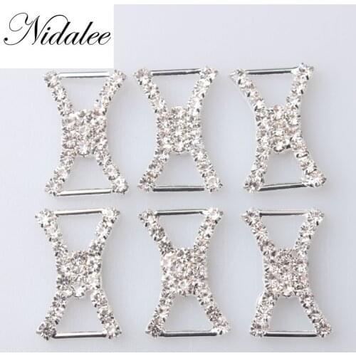 25mm 1" Hourglass Rhinestone Embellishment DIY Accessories Decoration Buckle For Wedding Invitations Card For Ribbon Slider