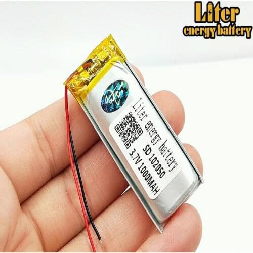 1000mAh lithium polymer lipo Rechargeable battery 3.7V 102050 With PCB For MP3 MP4 GPS PDA BT Bluetooth Headset Speaker