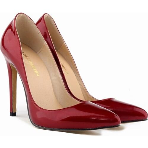 LOSLANDIFEN Women Pumps Sexy Pointed Toe High Heels Spring Brand Design Ladies Red Wedding Summer Dress Shoes Plus Size
