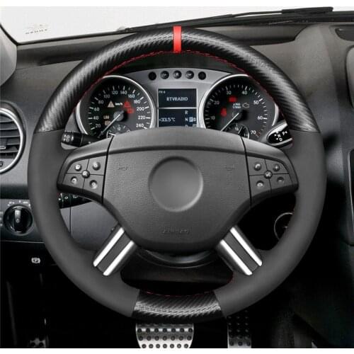 DIY Anti-Slip Wear-Resistant Steering Wheel Cover For Mercedes-Benz M-Class ML350 ML500 2005-2006 Car Interior Decoration