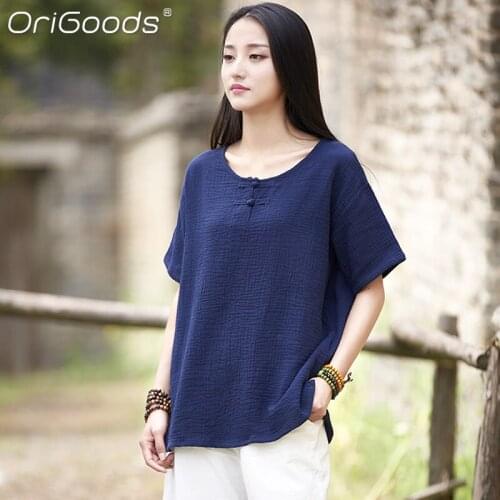 ORIGOODS Blue Blouses