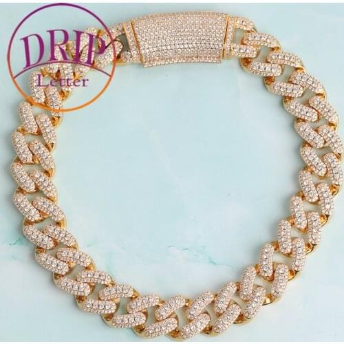 18mm Miami Cuban Link Real Gold Plated Hip Hop Mens Jewelry