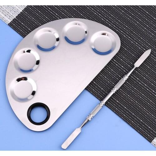 1Pcs Make-up Palette Liquid Foundation and Concealer Palette Stainless Steel With Color Stick For Mixing The Background Color
