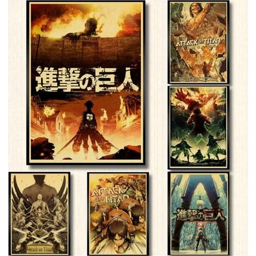 Attack on Titan Posters Japanese Anime Retro 5D DIY Diamond Painting Diamond Mosaic Embroidery Cross Stitch Kits Home Decor