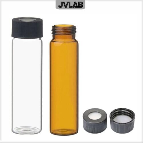 EPA Storage Bottle With 22mm Lid & Septa COD Sampling Bottle Transparent / Brown Screw Glass Vial 27.5*95mm 10pcs