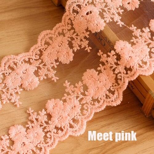 QJH Brand New Arrives Venise Water-soluble Lace Trim For Wedding DIY Home Decoration Crafted sewing 12cm Width 7 Colors