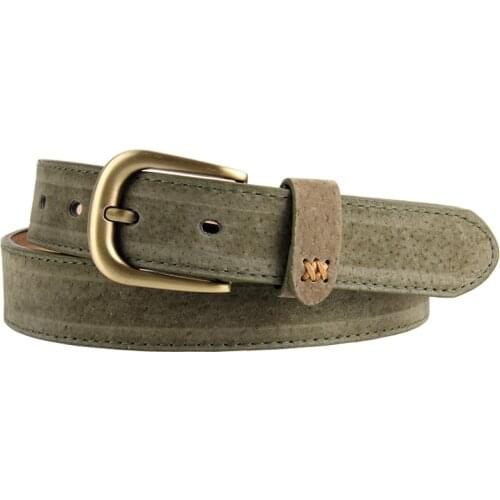 ELIsfashion Pigskin Genuine Leather Belt Luxury Line Deco Strap Dress & Jeans Belts Fashion For Women classic Matt Golden Buckle