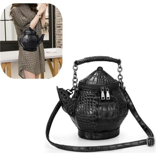 FIRECLUB Casual Women Totes Shoulder Bags Female Leather Handbag Fashion Exquisite Shopping Bag Retro 3D Flagon Package