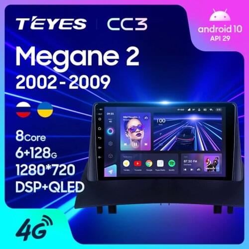 TEYES CC3 For Renault Megane 2 2002 - 2009 Car Radio Multimedia Video Player Navigation stereo GPS Android 10 No 2din 2 din dvd
