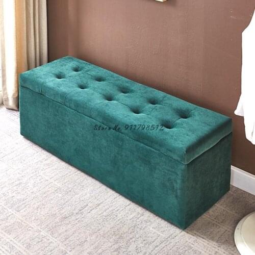 Fabric shoe changing stool household entrance storage storage stool Nordic rectangular sofa stool multifunctional fitting room s