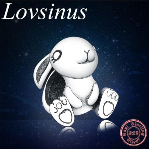Fit Original Europe Charms Bracelet 925 Sterling Silver Nini The Rabbit Charm Dangle Jewelry Necklace Berloque Sterling Silver